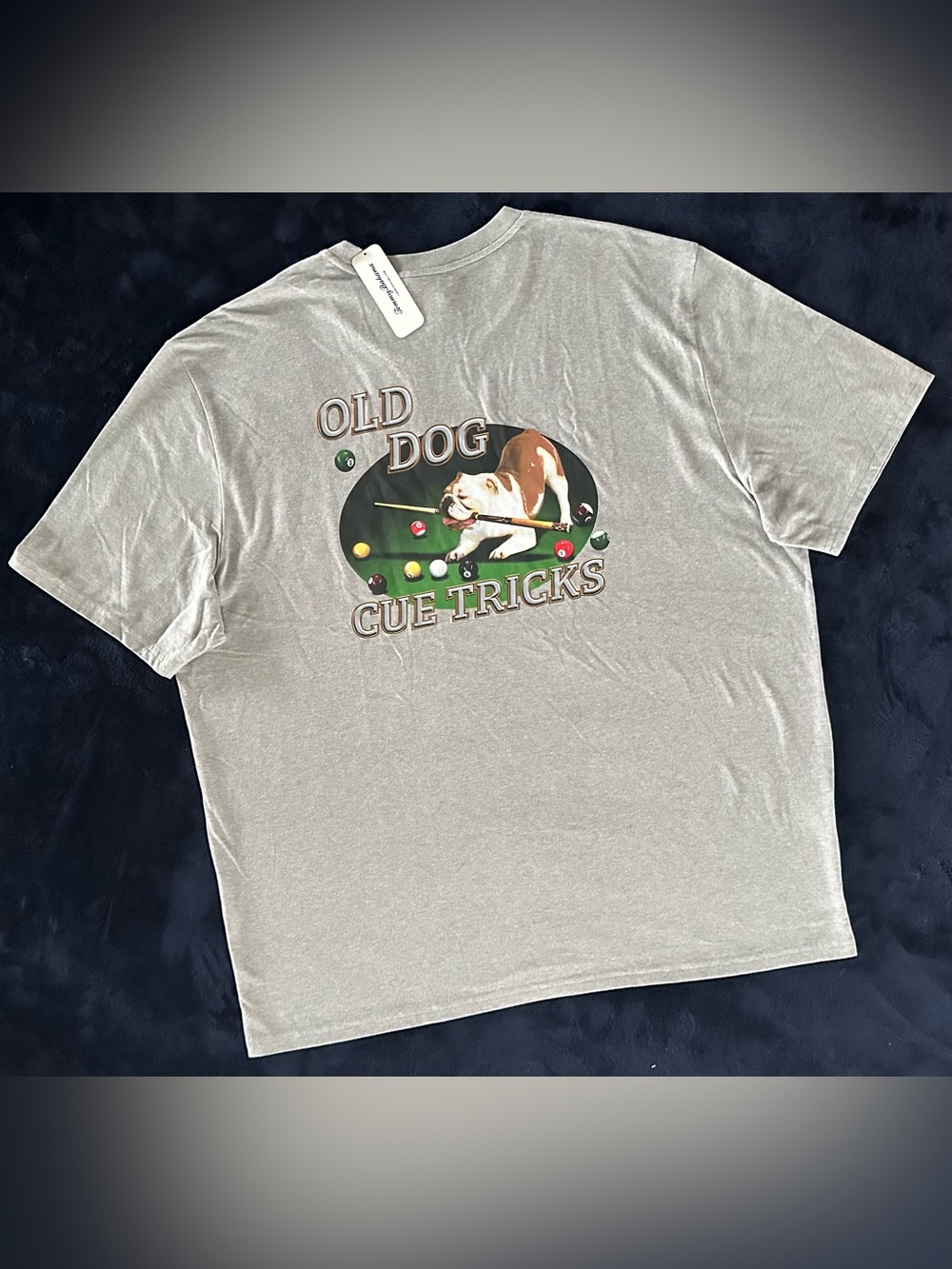 Tommy Bahama Men’s OLD DOG CUE TRICKS Pocket T-shirt 2XL XXL Gray NWT Billiards